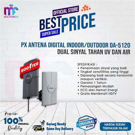 Jual PX Antena Digital Indoor Outdoor DA 5120 Dual Sinyal Tahan UV Dan