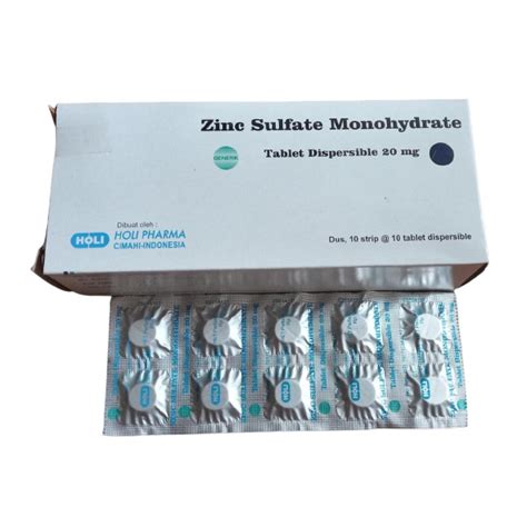 Jual Zinc Sulfate Monohydrate Holi Strip Tablet Exp