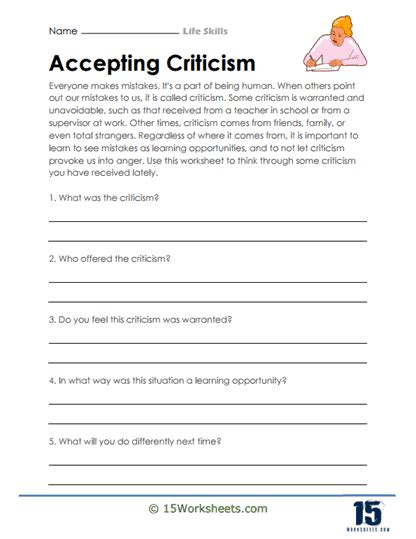 Life Skills Worksheets 15