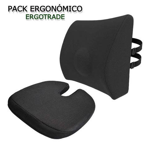 Ripley COJÍN ERGOTRADE ERGONÓMICO LUMBAR C SOPORTE Y ASIENTO O COXIS