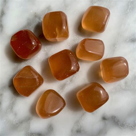 Calcite Honey Calcite Tumbled Pocket Stone Minera Emporium Crystal