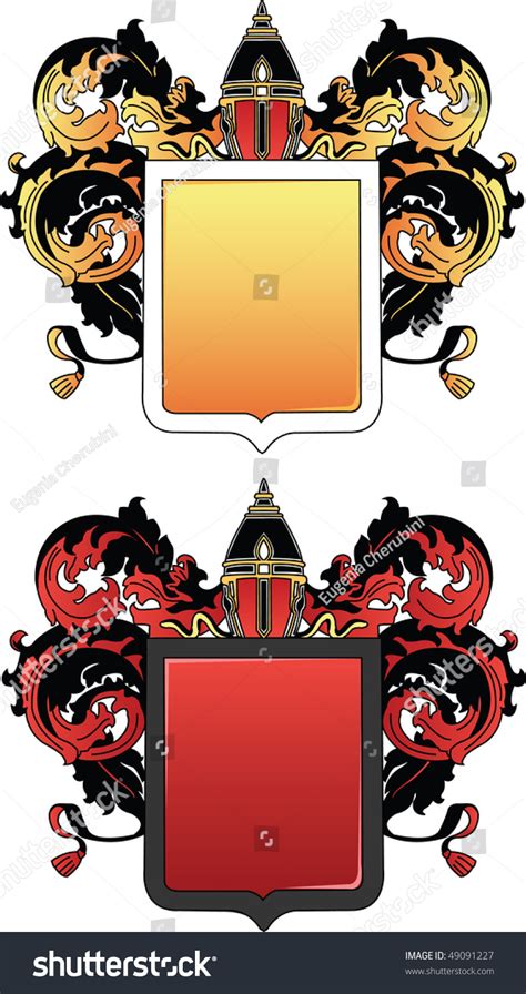 Coat Of Arms Black With Gold And Black With Red Stock Vector Illustration 49091227 Shutterstock