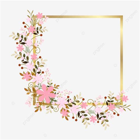 Spring Floral Frame Vector Floral Border Spring PNG And Vector With