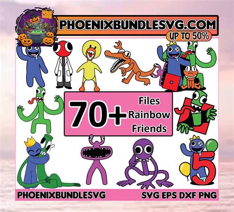 Mega Roblox SVG Rainbow Friends SVG Rainbow Friends PNG Etsy