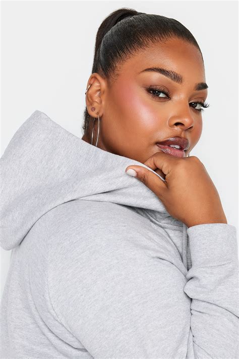 Yours Plus Size Light Grey Essential Zip Through Hoodie Yours Clothing