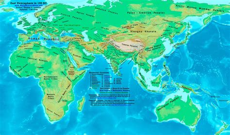 World map 100 BC - World History Maps