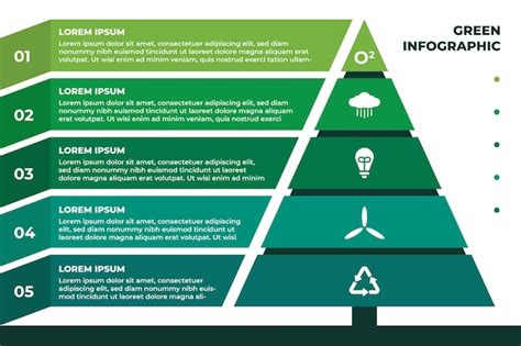 Premium Vector Pyramid Diagram Infographic In Green Color