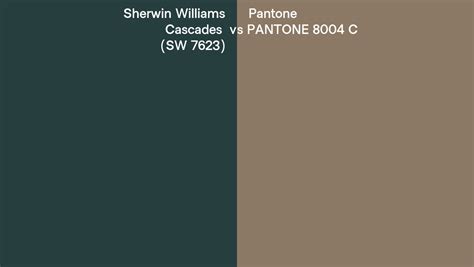 Sherwin Williams Cascades Sw 7623 Vs Pantone 8004 C Side By Side