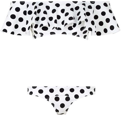 Lisa Marie Fernandez Mira Bandeau Polka Dot Bikini Shopstyle Two