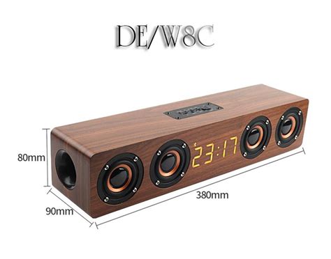 DE/W8C Bluetooth колонка СТЕРЕО, с информатором времени/будильник ...