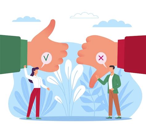 Positive Vs Negative People Reactions Illustration Stock