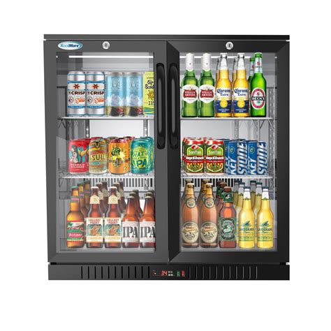 Koolmore 35 In W 7 4 Cu Ft 2 Glass Door Counter Height Back Bar Cooler Refrigerator With Led