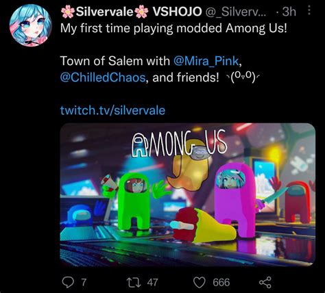 Silvervale VSHOJO On Twitter My First Time Playing Modded Among Us