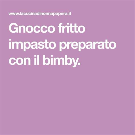 Gnocco Fritto Impasto Preparato Con Il Bimby Lockscreen