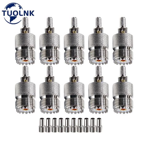 Tuolnk Uhf Crimp Connectors So Pl Female Jack Crimp Coax Adapter