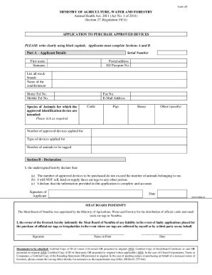 Fillable Online Ear Tag Applications Form Pdf Fax Email Print Pdffiller