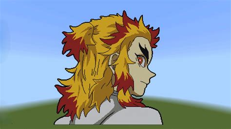 I Built A Minecraft Pixel Art Of Rengoku Rkimetsunoyaiba