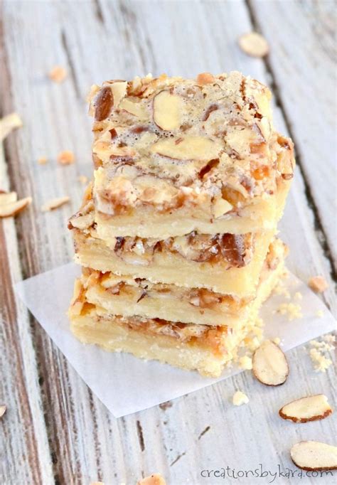 Almond Toffee Bars Buttery Shortbread Crust With An Ooey Gooey Toffee Center Topped With