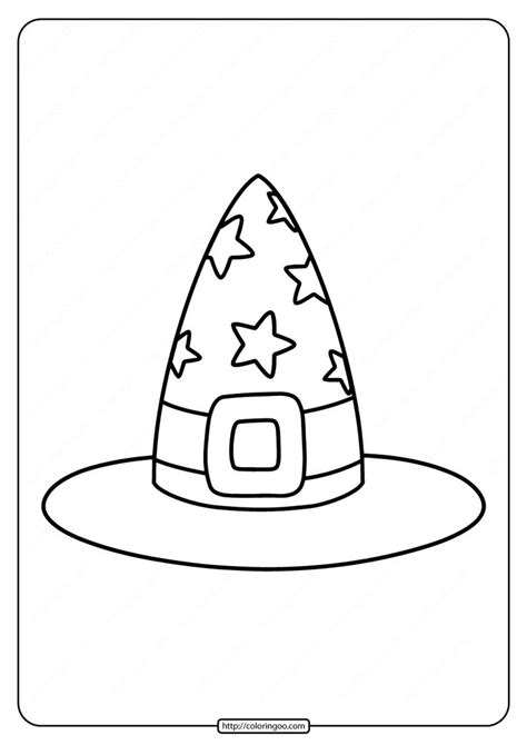 Backwards Hat Halloween Coloring Pages Witch Hat Colouring Pages