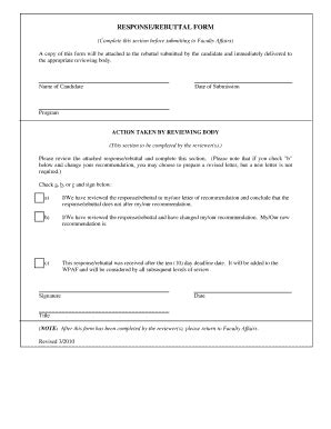 Rebuttal Form Fill Online Printable Fillable Blank PdfFiller