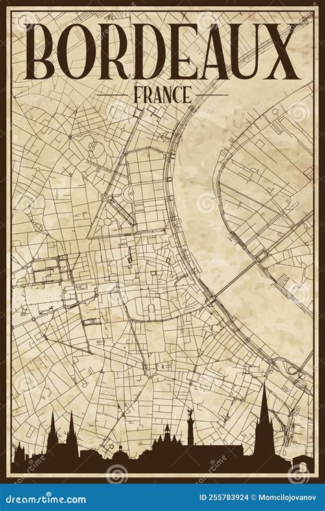 Mappa Della Francia Bordeaux Illustrazione Vettoriale Illustrazione