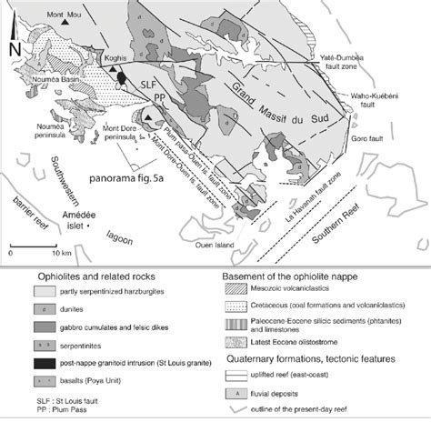 Simplified Geological Map Of Southern New Caledonia Showing The Main