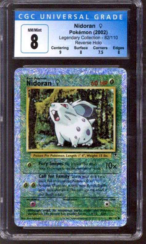 Pokemon Legendary Collection Reverse Holo Foil Nidoran 82 110 CGC 8