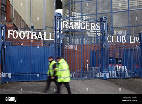 Gates At Ibrox Stadium The Home Of Rangers Football Club Glasgow Stock