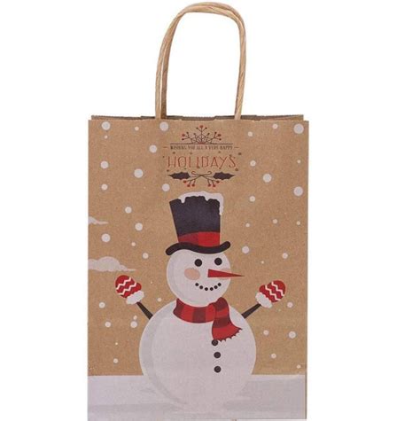 New Design Recycle Kraft Paper Christmas Gift Bag For Shopping China