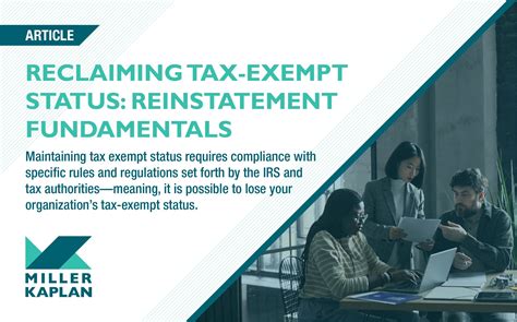 Reclaiming Tax Exempt Status Reinstatement Fundamentals Miller Kaplan