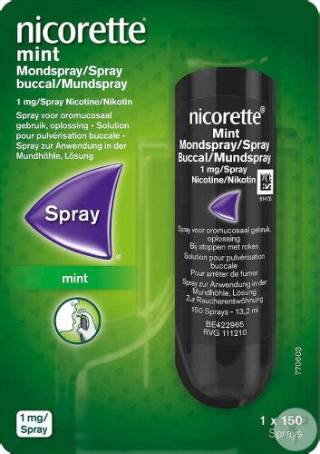 Nicorette Mint Mondspray 1mg Nicotine Bij Stoppen Met Roken 13 2ml