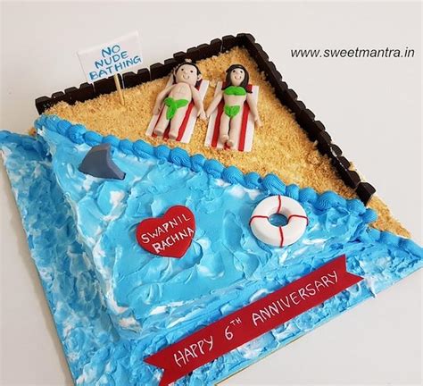 Beach Anniversary Cake Decorated Cake By Sweet Mantra Cakesdecor