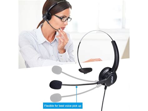 Hands Free Call Center Noise Cancelling Corded Monaural Headphone