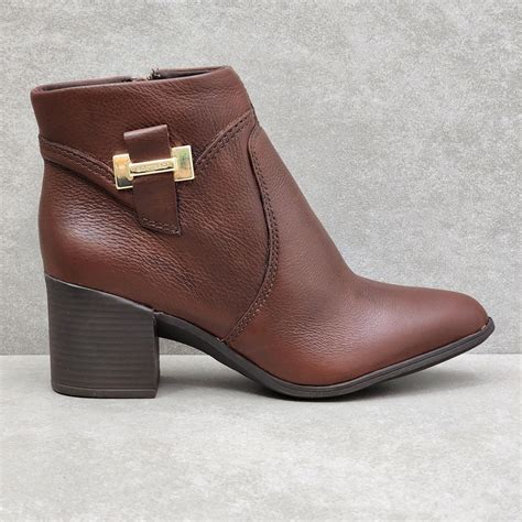 Bota Feminina Bottero Cano Curto Em Couro Marrom Shopee Brasil