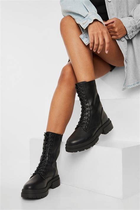 Lace Up Combat Boots Boohoo