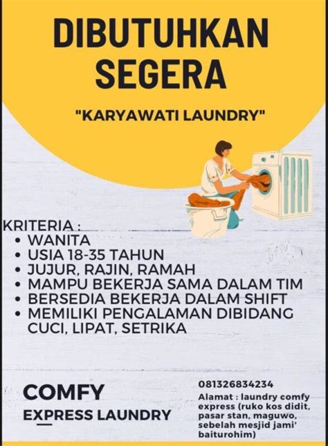 Lowongan Kerja Karyawati Laundry Di Comfy Express Laundry Lokerjogja Id