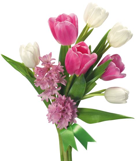 Spring Bouquet Of Tulips And Hyacinths Png Transparent Picture