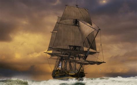 Ship Boat Sailing Ship Sea Vehicle Artwork Pirates Ghost Ship