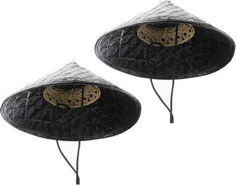 Lymhy 2 Pack Japan Bamboo Hat Oriental Straw Garden Asian