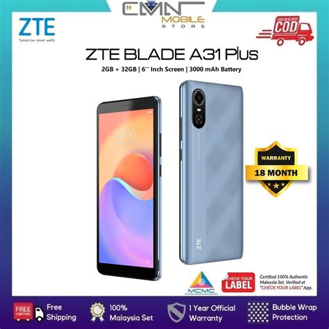 Zte Blade A31 Plus 2gb 32gb Shopee Malaysia