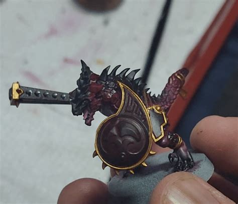 W.I.P. Testing a color scheme for my Khorne daemons. Highlights will be ...