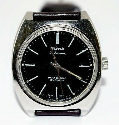 HMT KOHINOOR HAND WINDING MENS STEEL BLACK DIAL RARE Watches