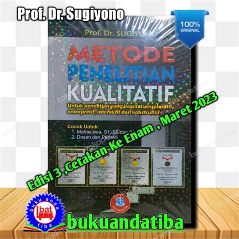 Jual Buku Metode Penelitian Kualitatif Prof Dr Sugiyono Kota