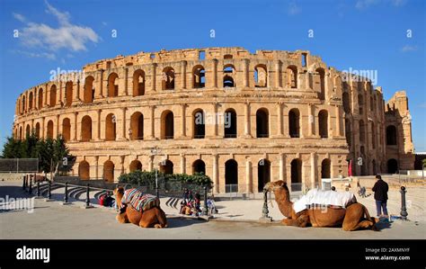 EL JEM TUNISIA DECEMBER 24 2019 The Impressive Roman Amphitheater