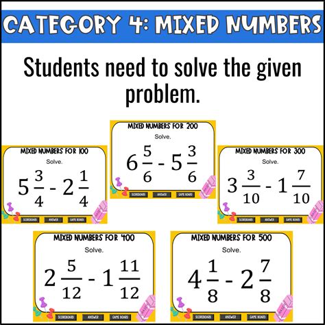 Add And Subtract Fractions Game Show Th Grade Math Review Game Nf