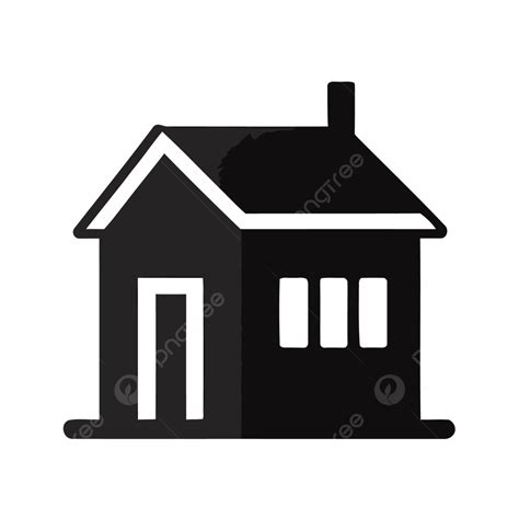 Simple House Icon Vector A Simplistic Black Icon Of Dwelling On A