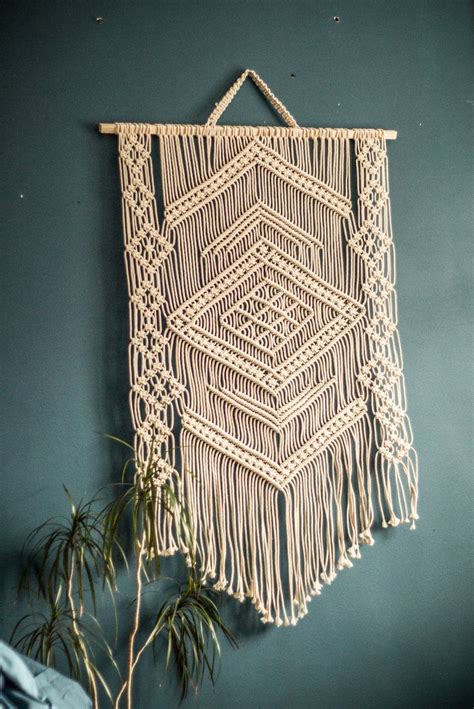 Gran macrame pared colgante mural de macramé colgante de Etsy España