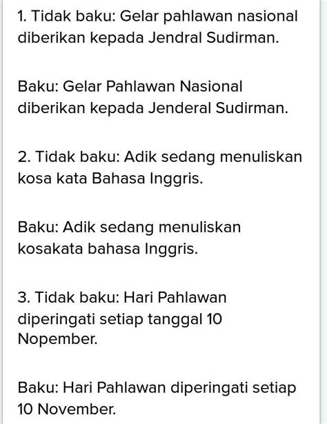 Kalimat Yang Menggunakan Kata Tidak Baku Adalah Homecare24