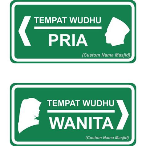 Jual AKRILIK TEMPAT WUDHU 30X15CM STIKER RAMBU K3 SAFETY SIGN ARAH