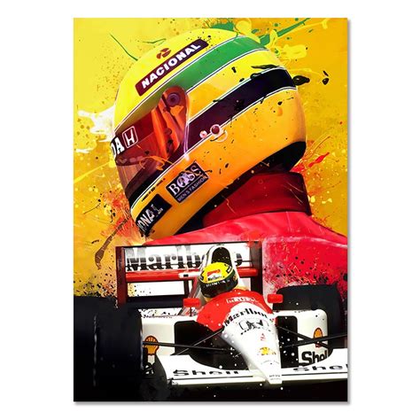 F1 Racing Driver Póster De Pared Ayrton Senna Lienzo Pintura Charles